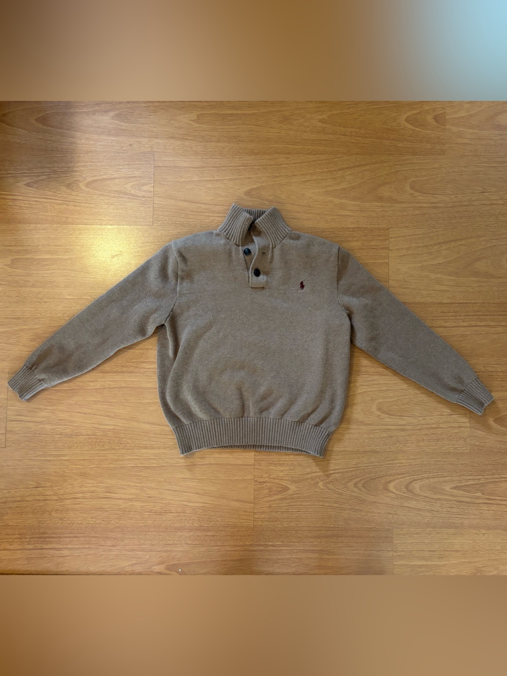 Polo Ralph Lauren Women’s Brown Knit Button Quarter Sweater